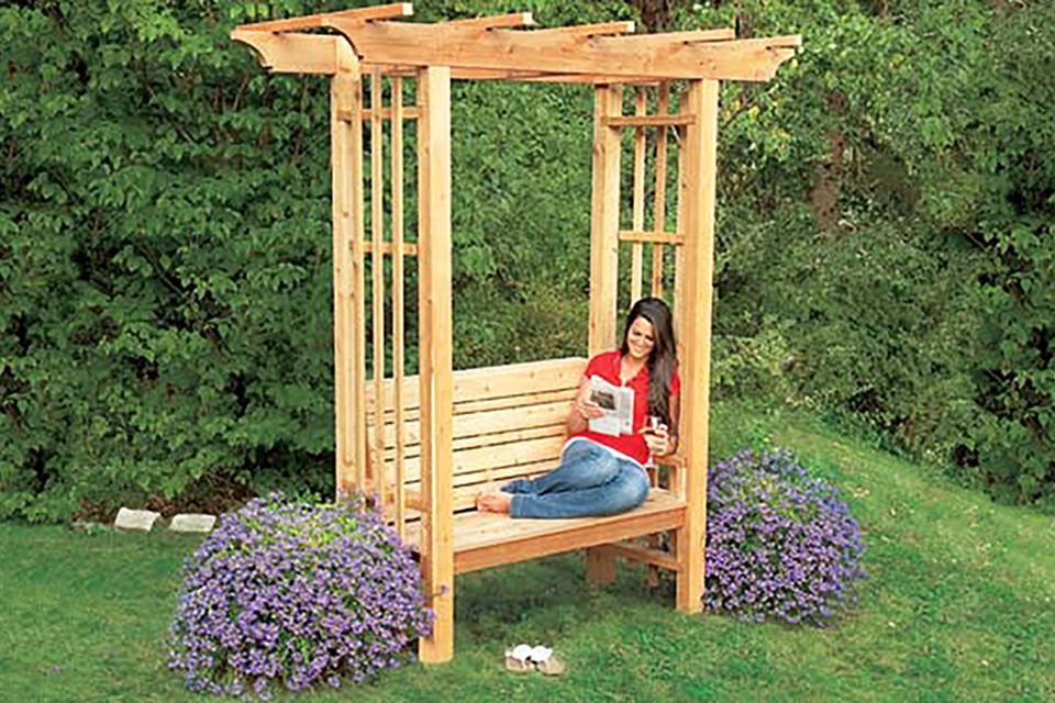 Weekend Remodel, Mar 2011, arbor bench (pergola)