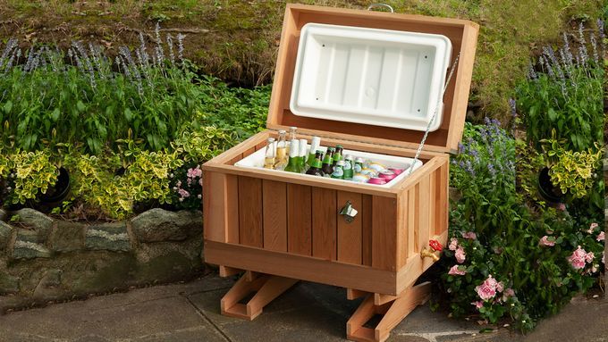 cedar ice chest cooler