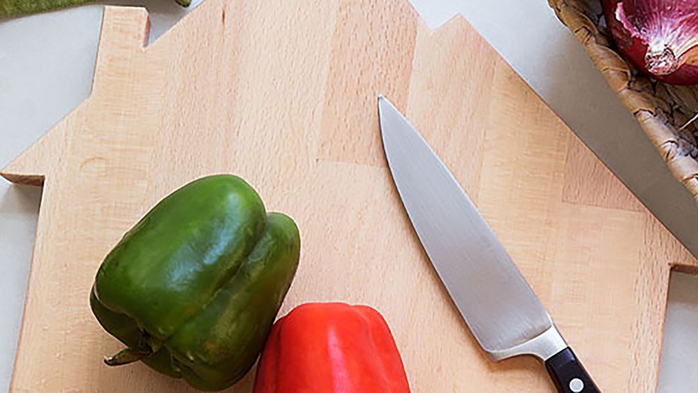 house-shaped cutting board