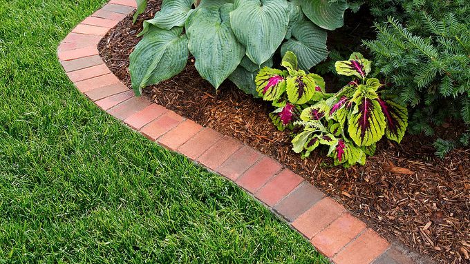 brick edging for a garden bed