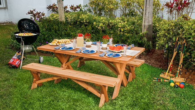 a classic design picnic table