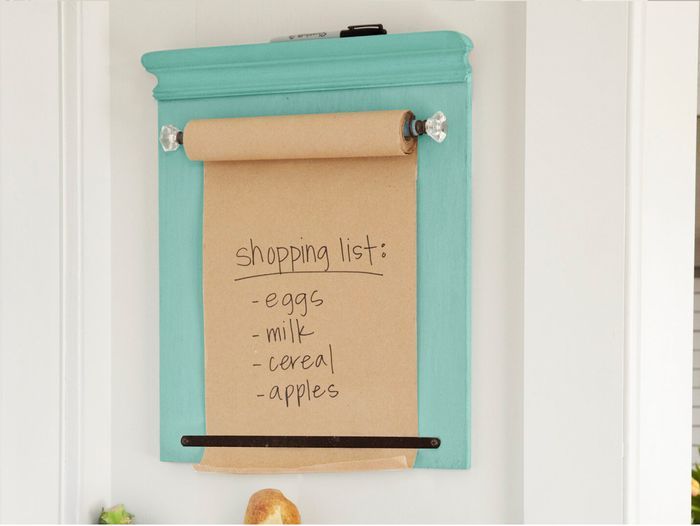 wall-mounted shopping list