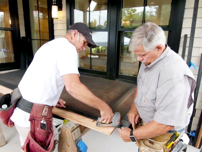 Jeff Sweenor and Tom Silva build a screened porch