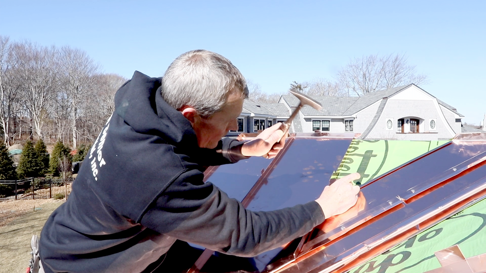 installing a standing seam copper roof