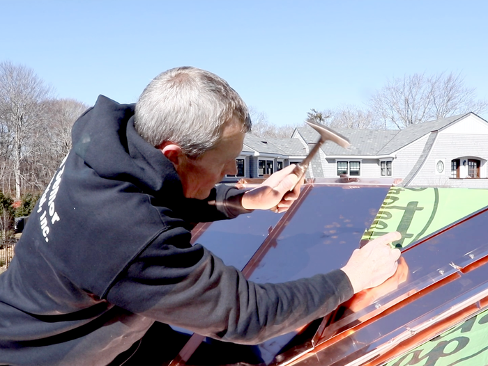 installing a standing seam copper roof
