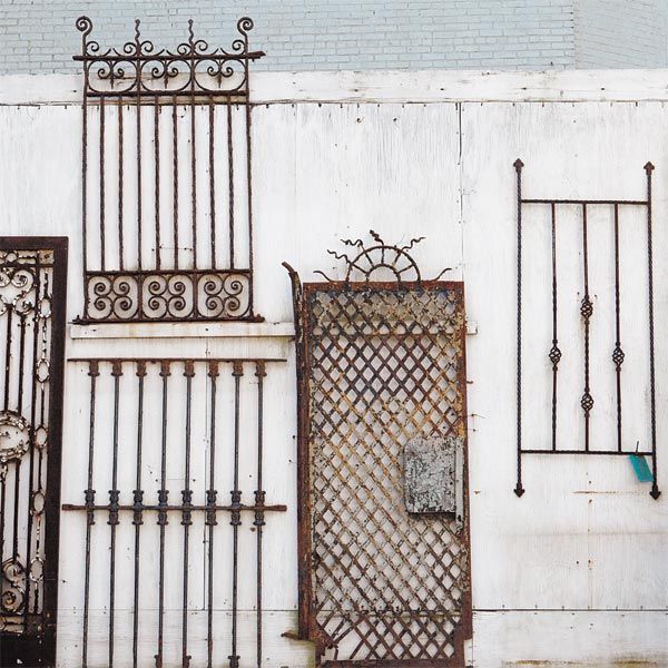 A set of old iron window guards.