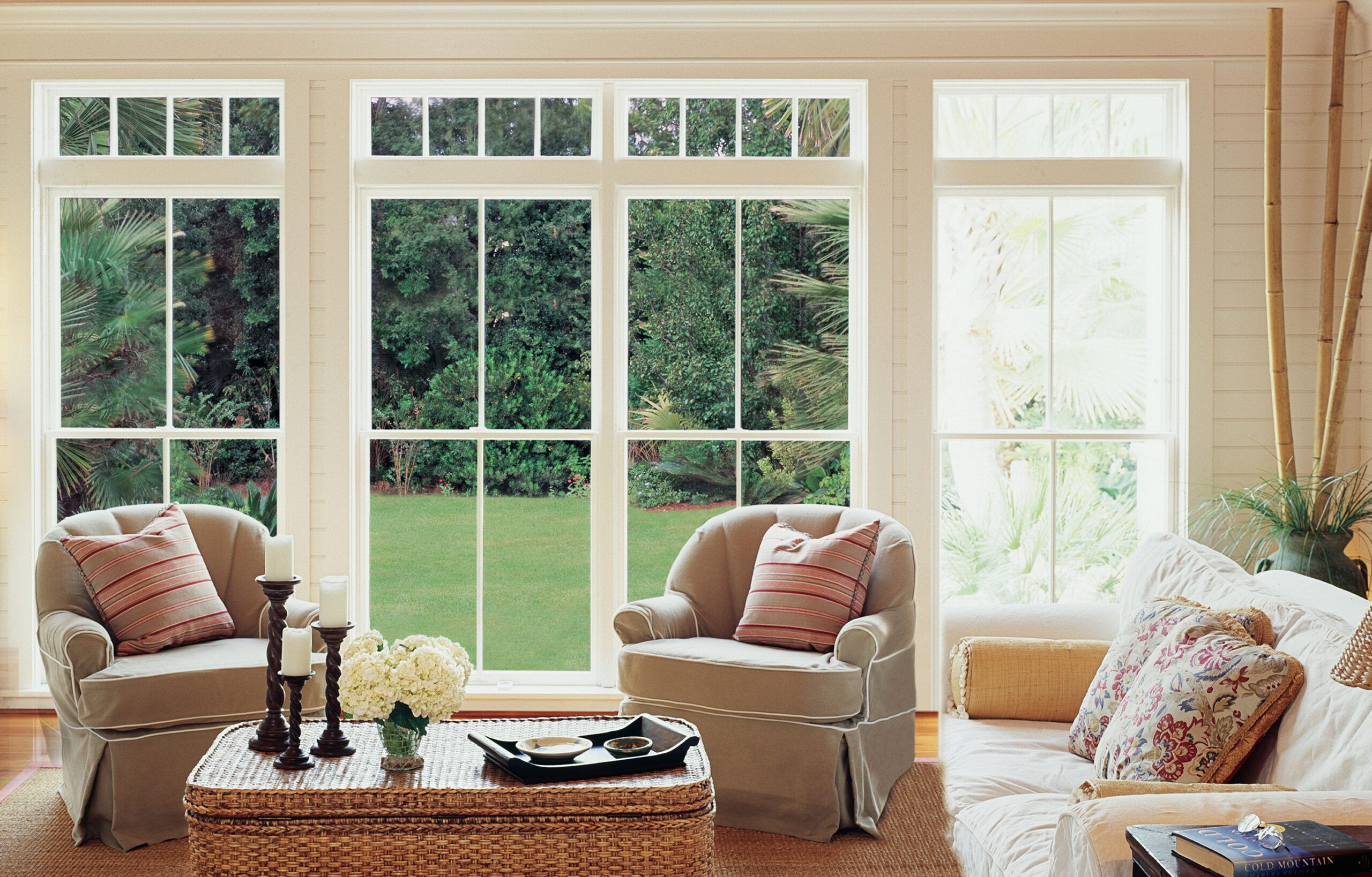 Living room with big windows