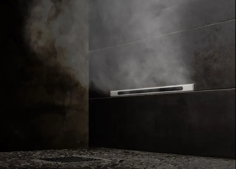 Steam is pictured emanating from a shower.