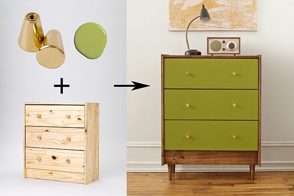 A DIY mid-century modern dresser.