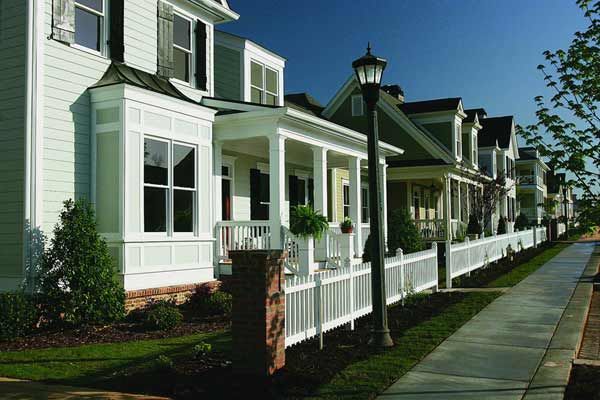 Image of houses in a neighborhood with fiber-cement siding