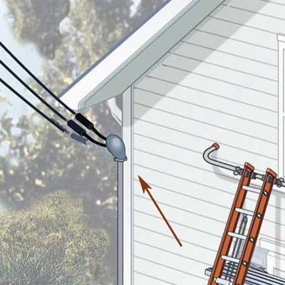 Where you should look when on an exterior ladder