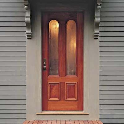 a front door that has been stained