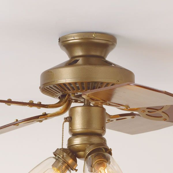 A close up of the body of a ceiling fan.