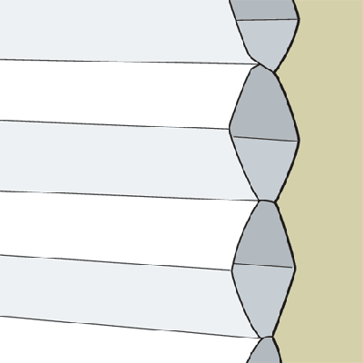 Illustration of cellular window treatments.