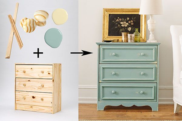 A DIY cottage style dresser.