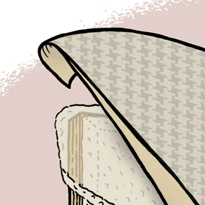 an illustration of creating a padded base for an upholstered headboard