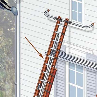 Jacks on an exterior ladder