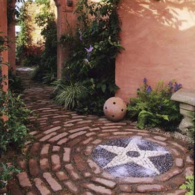 An image of a star struck pebble mosaic.