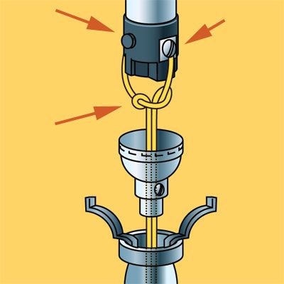 Base of lamp with new wire attachment