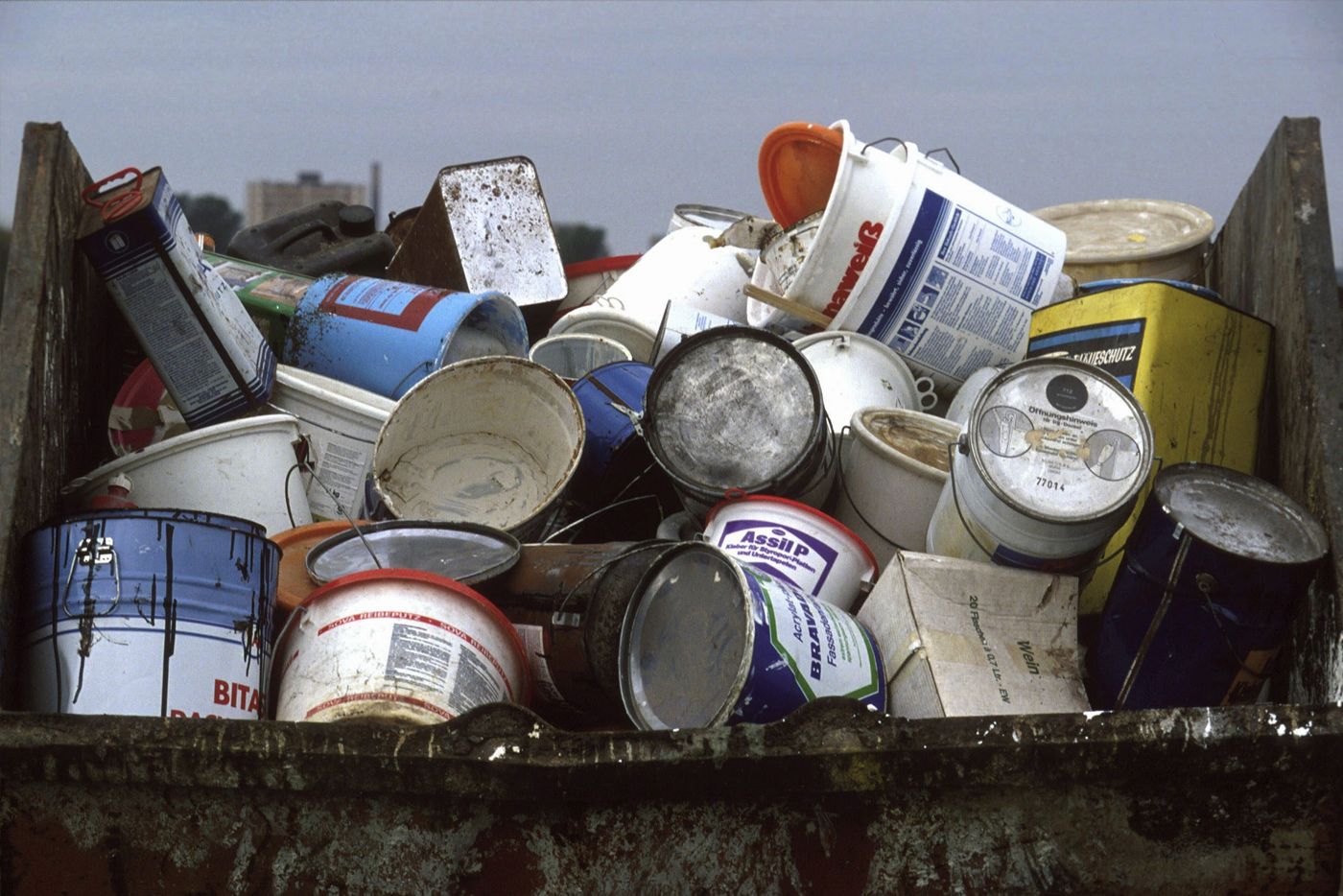 Paint cans waste to get rid of.