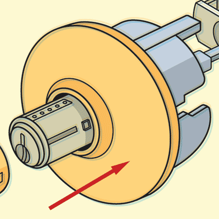 Image of a rosette on a lockset