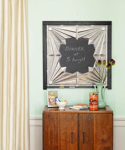 Burnt Wood Beveled Picture Frame Chalkboard, Decorative Chalk Message Board