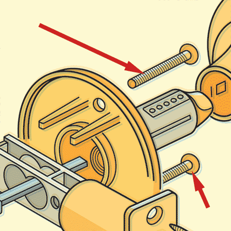 Image of mounting bolts used within a lockset 