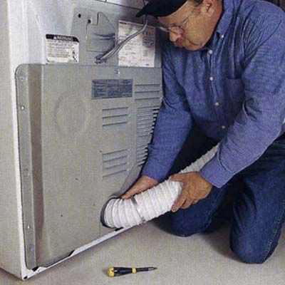 connecting the air exchange to a dryer after cleaning it