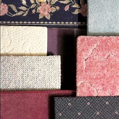 multiple different styles and colors of carpet 