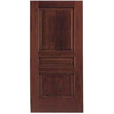 A spar varnished wood door.