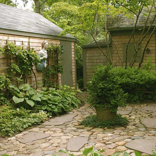 lots of green space and plants within a cottage garden