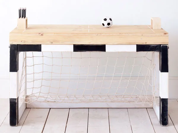 Soccer goal themed desk