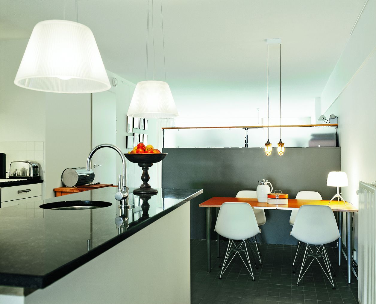 pendant lights over a kitchen island