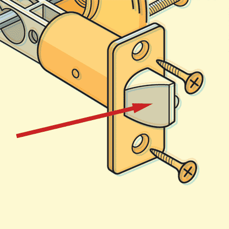 Image of the latch bolt within a lockset