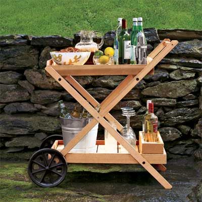 Outdoor bar cart.