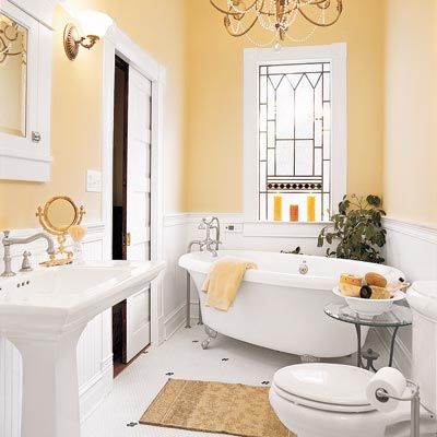 A bathroom with old world elegance.