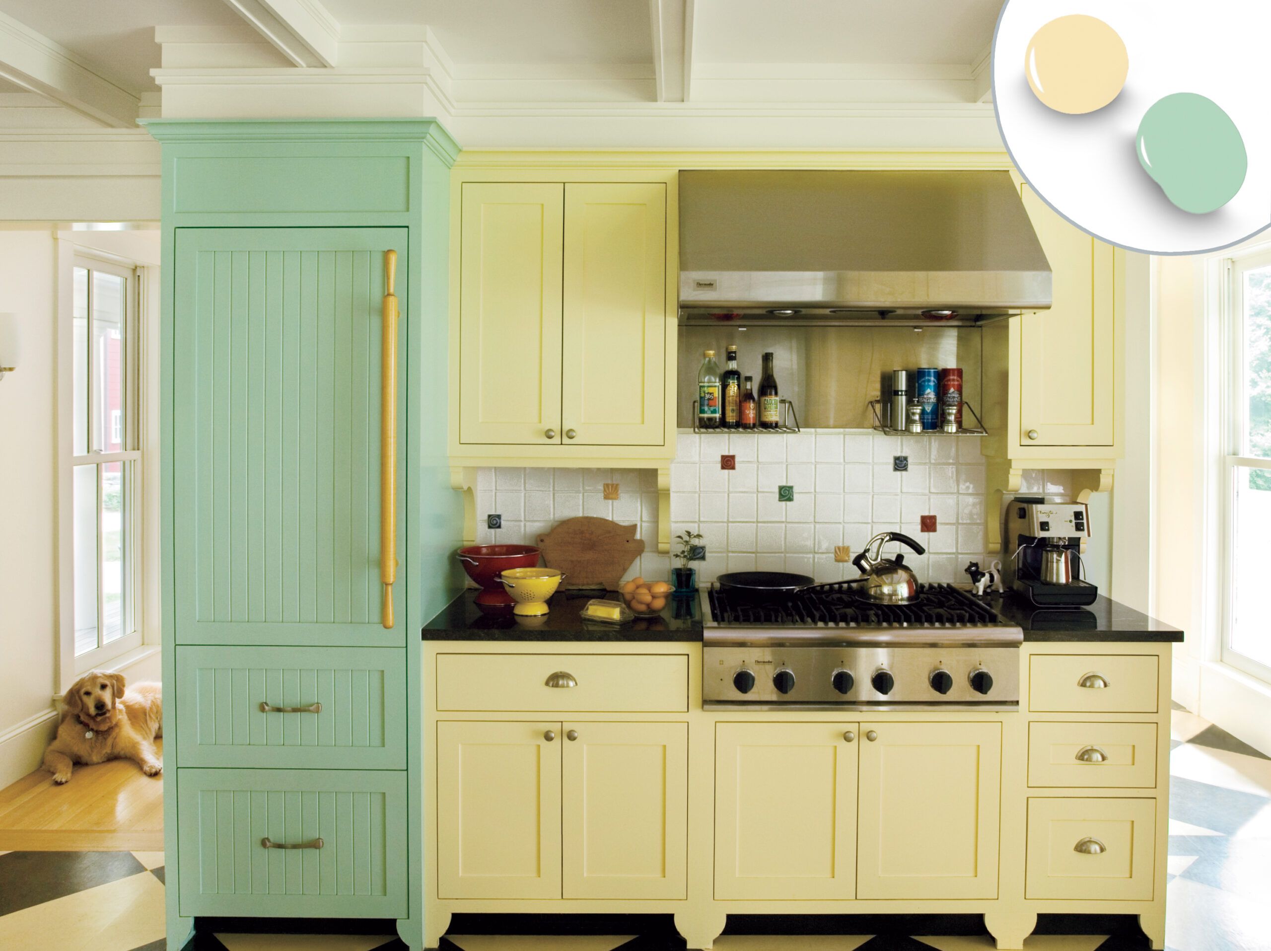 Color Ideas for the Kitchen: Dark Teal Cabinets