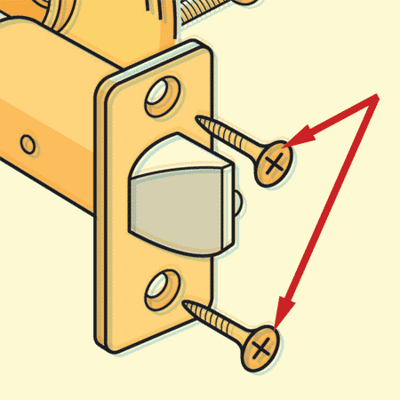 Image of mounting trim screws within a lockset