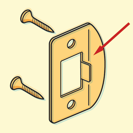 Image of a strike plate used within a lockset