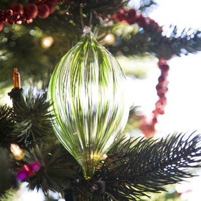 Christmas tree with pheasant feathers, pinecones, etc.