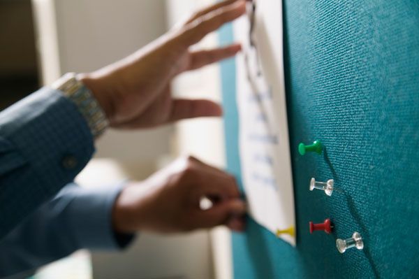 A DIY bulletin board.