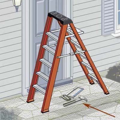 Remove obstacles around the ladder