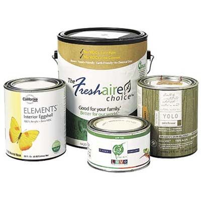 4 cans of paint in various sizes.