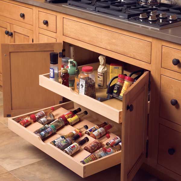 Kitchen Cabinet Built-in Drawer Storage Rack Partition Rack