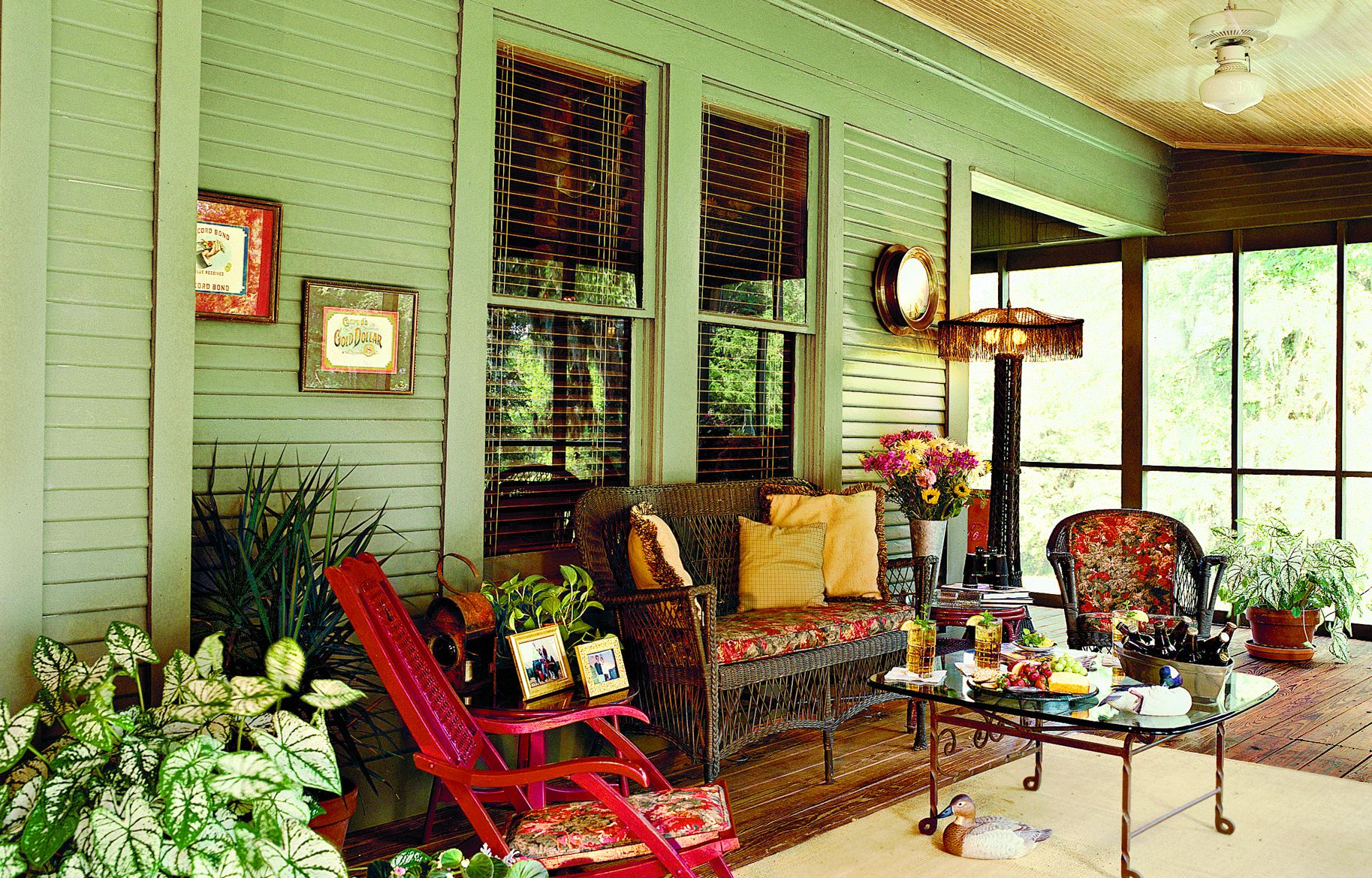 An outdoor dining space with nature inspired hues.