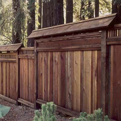 Brown stained fence.