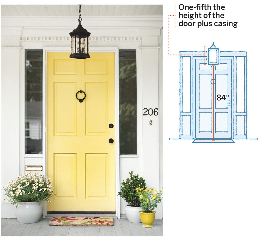 Image of overhead hanging fixture for front entry lighting