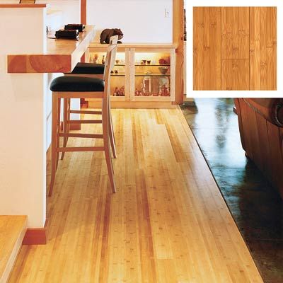 Room with bamboo style hardwood floors.