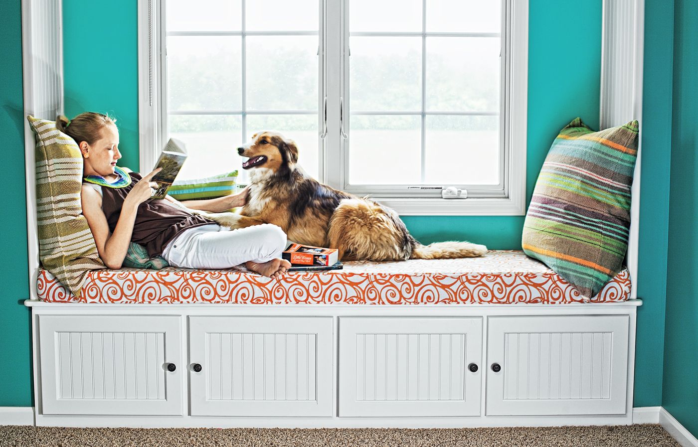 Window seat deals bench with drawers