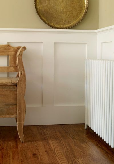 Wainscoting that doubles as a display shelf.